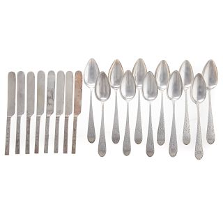 Group of Sterling Knives & Coin Silver Spoons