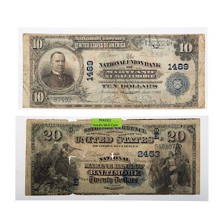Pair of Baltimore National Bank Notes