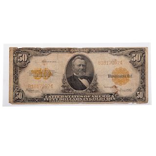 1922 $50 Gold Certificate VG