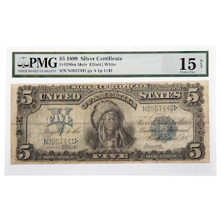 1899 $5 "Chief" Silver Certificate PMG Net F-15