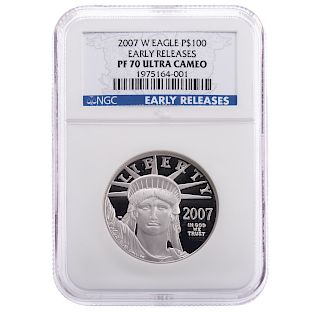 2007 W 1 Oz Platinum NGC Proof 70 Ultra Cameo