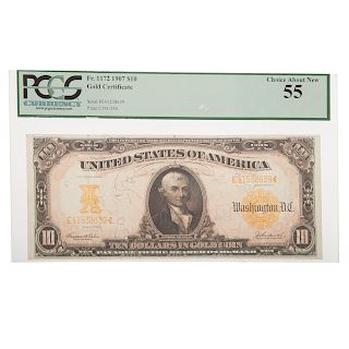 1907 $10 Gold Certificate FR 1172 PCGS-55