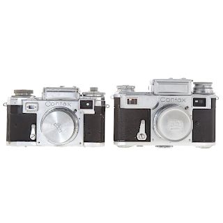 Two Zeiss Ikon Contax Cameras And Lenses
