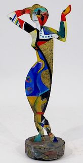 MCM Geometric Polychrome Bronze Woman Silhouette