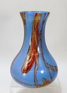Ruckl Marbled Bohemian Art Glass Vase