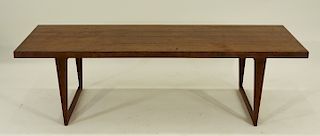 Danish Modern Solid Walnut Tapered Leg Sofa Table