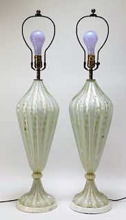 Pr. Monumental Barovier & Toso Aventurine Lamps