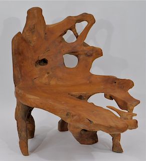 Southeast Asian Root Carved Throne Chair