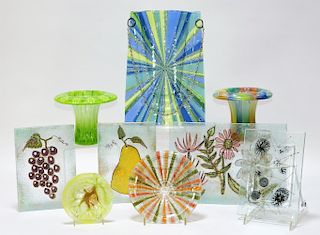 9PC Higgins MCM Modern Art Glass Article Group