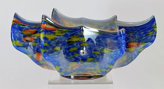Kralik Czech Millefiori Art Glass Star Center Bowl