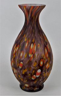 Kralik Millefiori Bohemian Cased Art Glass Vase
