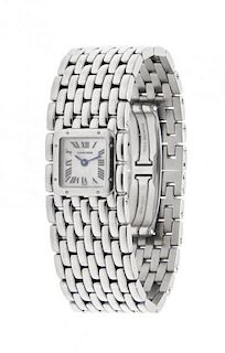 A Stainless Steel Panthère Ruban Wristwatch, Cartier,