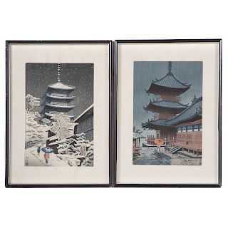 Takeji Asano. Two Shin Hanga Woodblock Prints