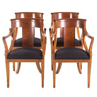 Four Baker French Empire Style Dining Chairs