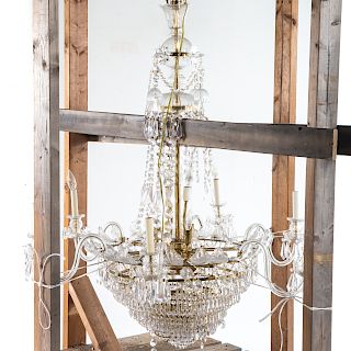 Empire Style Cut Crystal Chandelier