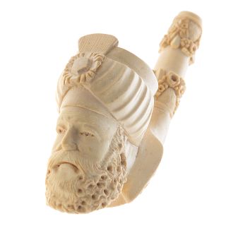Cont. Carved Meerschaum Turk's Head Pipe Bowl