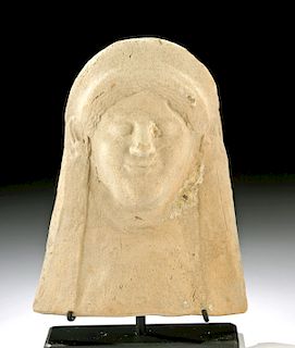 Archaic Greek Terracotta Protome of a Woman