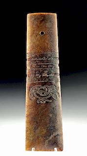 Chinese Shang Dynasty Nephrite Celt Pendant