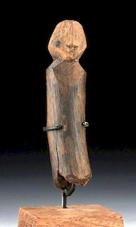 19th C. Near Miniature Alaskan Inuit Wooden Figurine