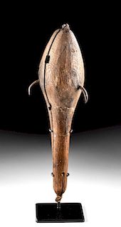 Early 20th C. Inuit Wood & Iron Seal Retrieval Hook