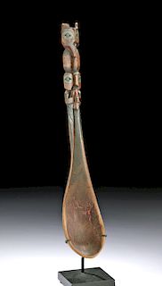 Late 19th C. Northwest Coast Haida Wooden Spoon
