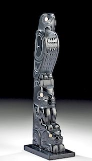 Haida Argillite Totem by Glen Pollard, 2009