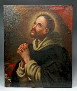 18th C. Spanish Colonial Oil Painting - Franciscan