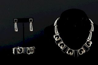 Modernist Mexican Necklace Bracelet and Earrings