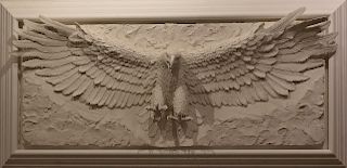 Bill Mack Eagle Plaster Relief Sculpture