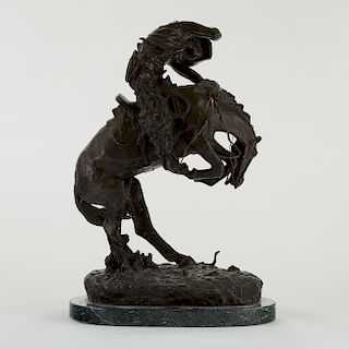 After Frederick Remington "Rattlesnake" Bronze Equestrian Sculpture 