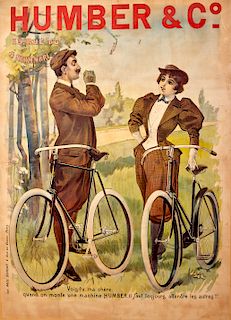 Large Humber Bicycle Company Advertising Poster Pal 