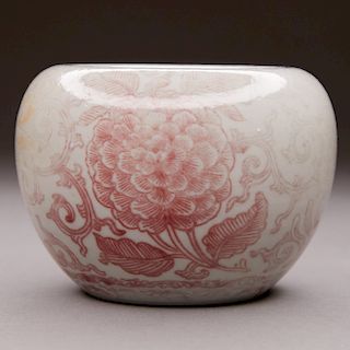 20th c. Chinese Porcelain Waterpot w/ Kangxi Mark