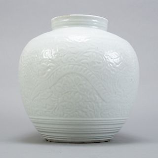 Chinese 18th c.  Porcelain Blanc de Chine Jar