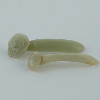 Grp: 2 Chinese Jade Hair Pins