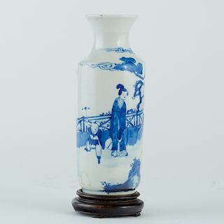 Chinese Porcelain Kangxi Style Blue and White Vase