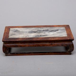Chinese Early Qing Hardwood Stand with Marble