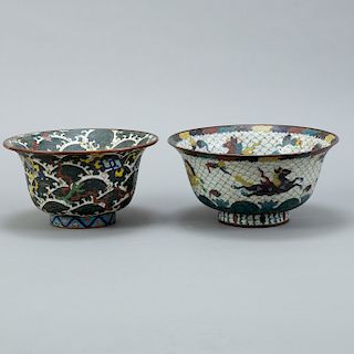 Group of 2 Early Chinese Cloisonne Bowls