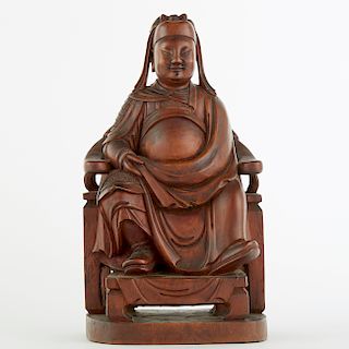 Contemporary Carved Wooden Buddha