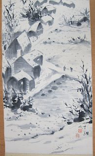 Kii Koyo Japanese Scroll Painting White Heaven and Earth (Shiroi kenkon)
