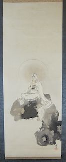 Mano Kyotei "White Robed Kannon" Scroll Painting
