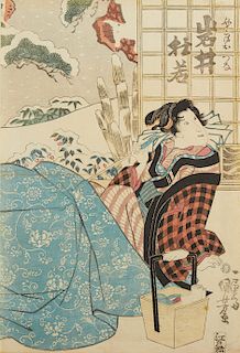 Grp: 3 19th c. Japanese Woodblock Prints by Kuniyoshi Utagawa