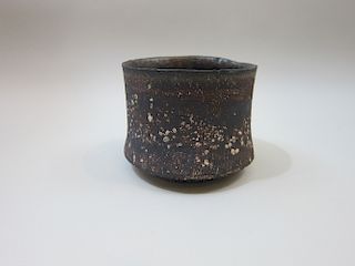 Atsukawa Fumiko Black Ceramic Tea Bowl 