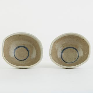 Pair Warren MacKenzie Studio Pottery Rectangular Bowls Marked