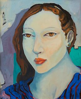 Miguel Martinez Portrait of a Woman Oil on Canvas