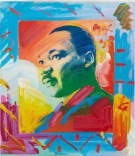 Peter Max Martin Luther King Jr. Acrylic on Canvas 
