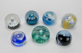 7 Caithness Art Glass paperweights