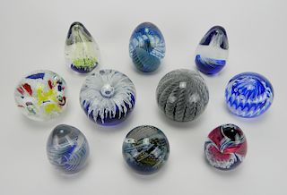 10 Art Glass paperweights