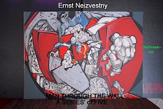 Ernst Neizvestny Man Through The Wall Original Lithograph 42/ 185