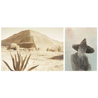 HUGO BREHME, a) Untitled, b)Teotihuacan Piramide.