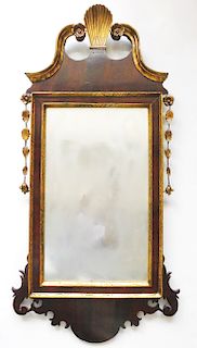 18/19th c. American scroll frame mirror